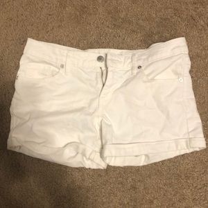 White denim shorts